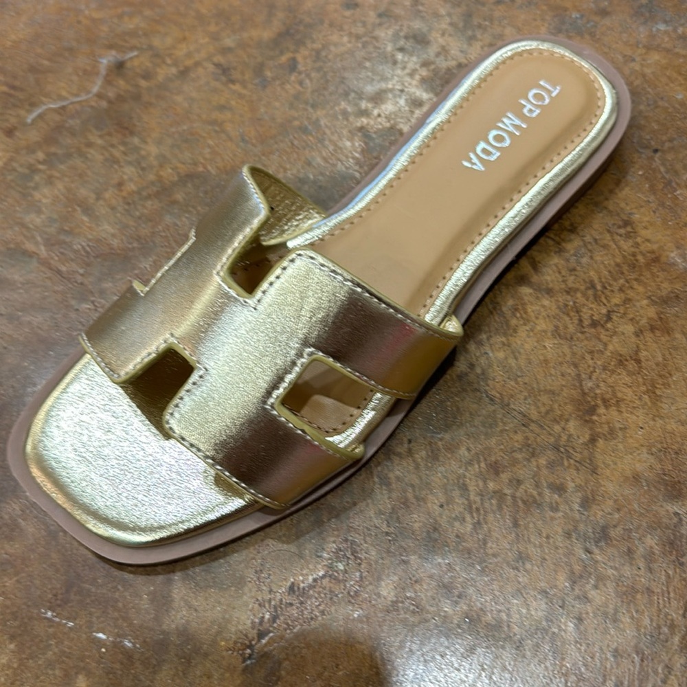 Gold H sandal